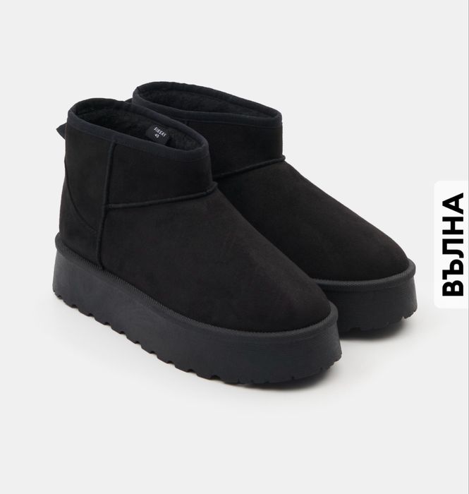 Черни велурени апрески 40 номер /пантофи, ботуши, боти, велур