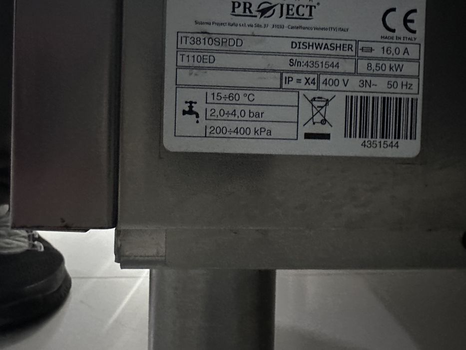 Masina profesionala de spalat vase tip hota/ pass-through cos 50 x 50 cm