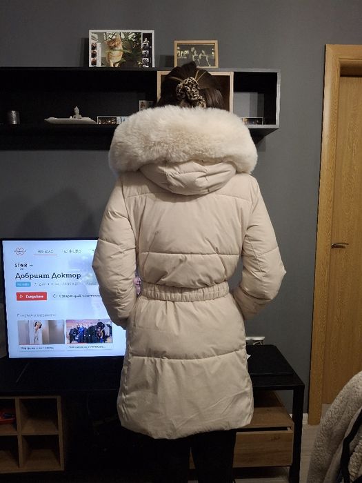 Oysho бежаво яке хс с пух