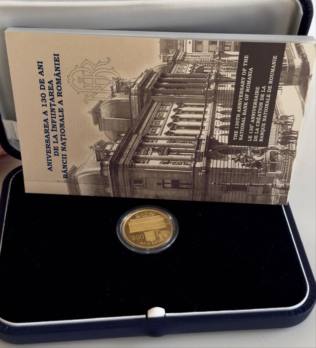 Moneda 200 lei emitent Monetaria Statului BNR predare personala 4200€