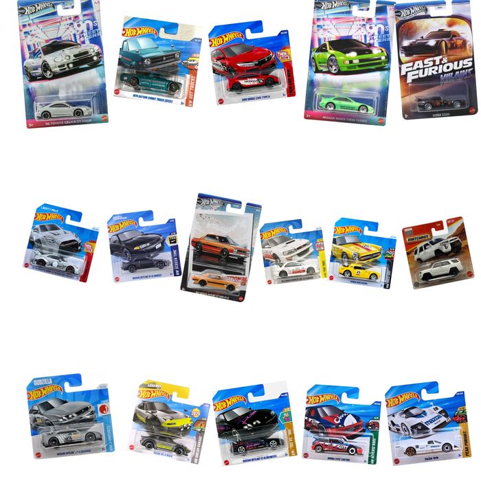 Hot Wheels Eclipse, Skyline GTR, R35, R34, Honda S2000, Civic, Impreza