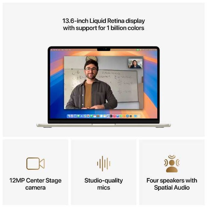 Apple MacBook Air 13", M4, 10 nuc. CPU 8 nuc. GPU, 16/256GB, Starlight