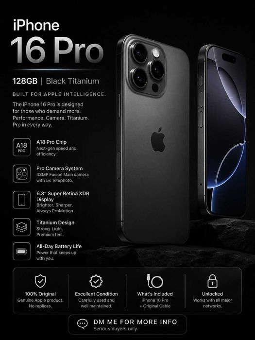 iphone 16 pro 128GB BLACK като НОВ!