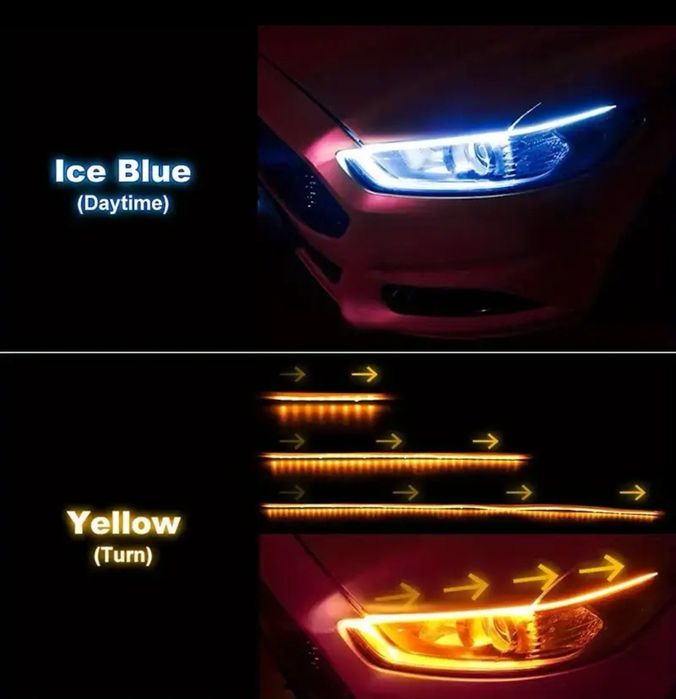2 броя LED дневни ВОДОУСТОЙЧИВИ светлини за кола АВТОМОБИЛ с функция б