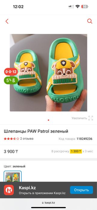 Шлепанцы PAW Patrol