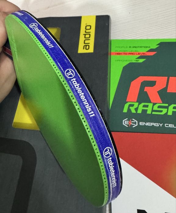 Paletă tenis de masă Andro Gauzy BL7 OFF + Rasanter R48 + NUZN 48