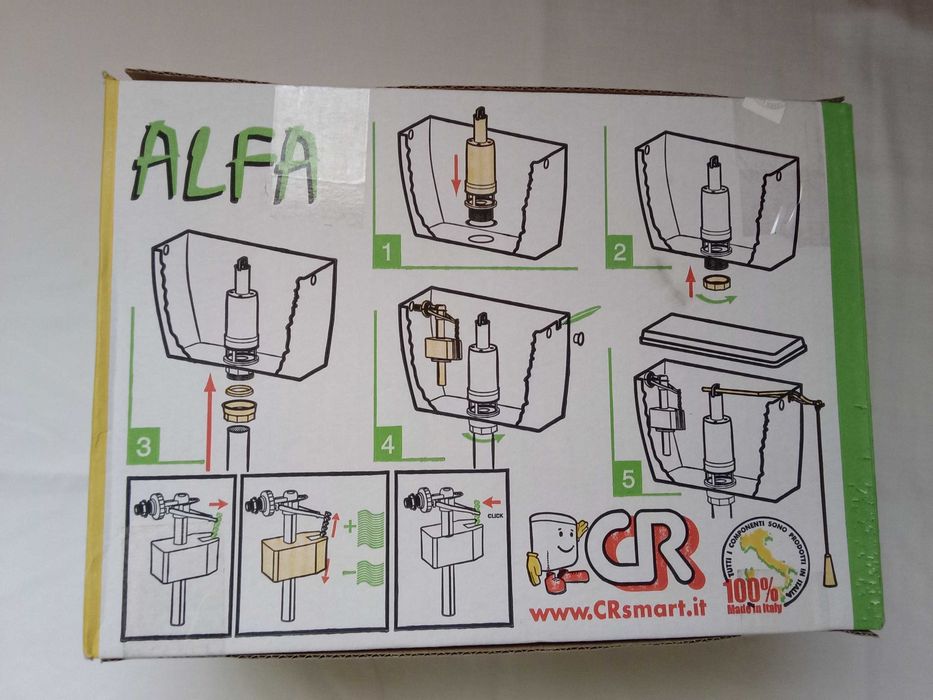 Rezervor WC, la inaltime, 9 l, Alfa, cu capac