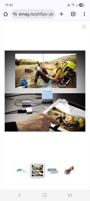 Proiector Philips PicoPix Proiector Portabil, 50 lumeni, PPX4150