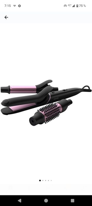 Philips style, 3 capete; perie pt volum, placa de indreptare si ondula