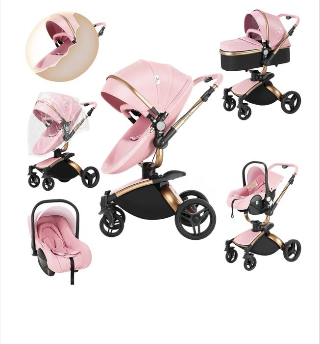 Кожена количка в розово