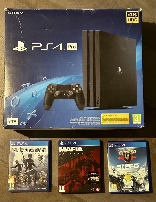 PS4 Pro 1Tb - ultima versiune CUH-7216B + 5 Jocuri