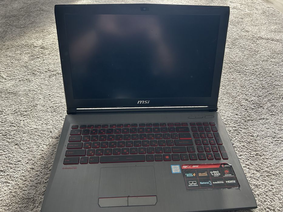 Геймърски лаптоп MSI GV62 8RE / i7-8750H / 32GB RAM / GTX 1060 / SSD + HDD