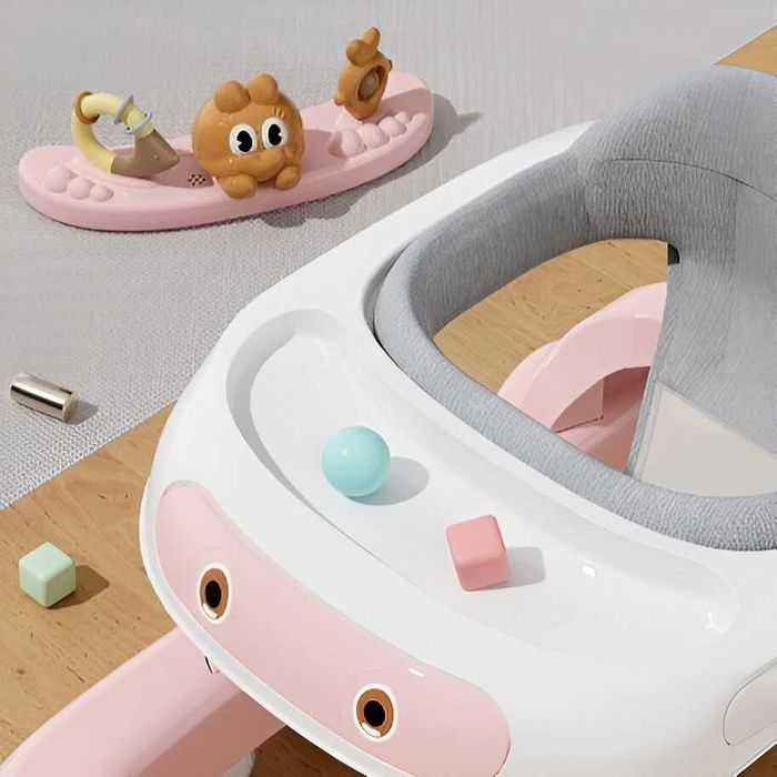 Premergator Nou,Multifunctional cu Roti Model Iepuras, Roz