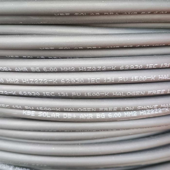 Соларен кабел kbe h1z2z2-k 1x4 mm² и 1x6 mm² 1500 V dc червен и черен