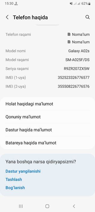 Galaxy A02s sotiladi