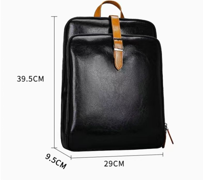 Рюкзак из кожи, чёрный и стильный