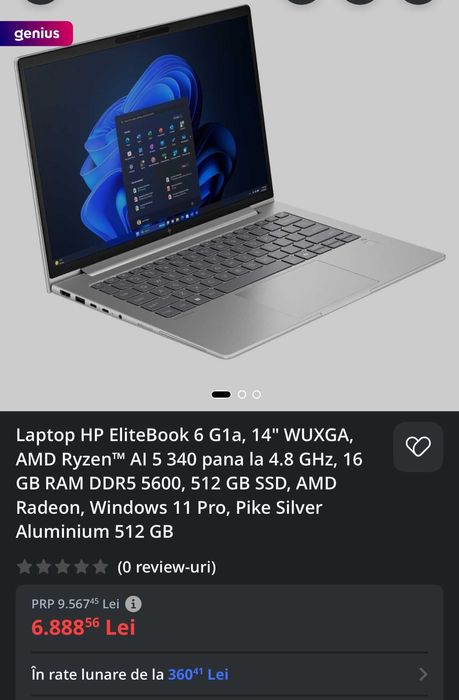 HP EliteBook 6 G1a Ryzen AI 5 230 Pro – PRODUS SIGILAT, NOU