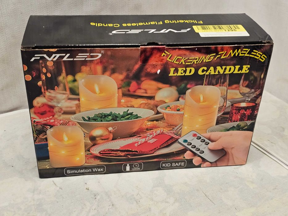 Set 3 Lumânări LED Fără Flacără FVTLED, Ceară Naturală (Ivory), Telecomandă, Micro-LED-uri Ambientale Încorporate, Timer 2/4/6/8h