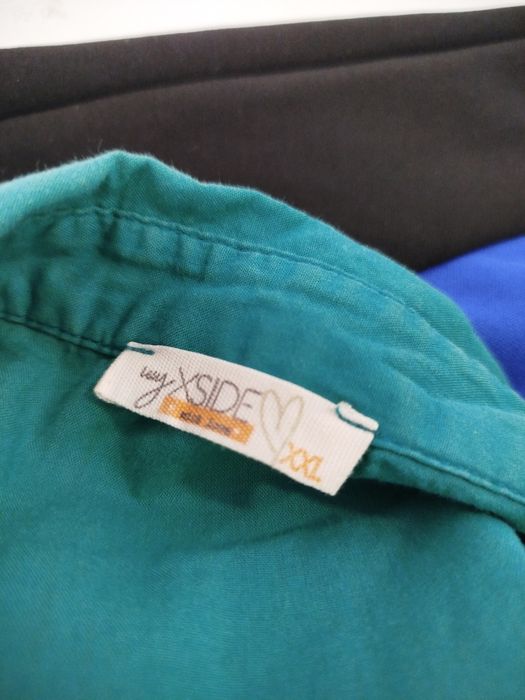 Зелена риза с къс ръкав