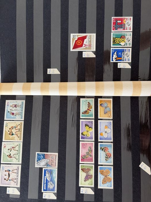 Clasor timbre România 1968-1969 serii complete colițe artă Apollo