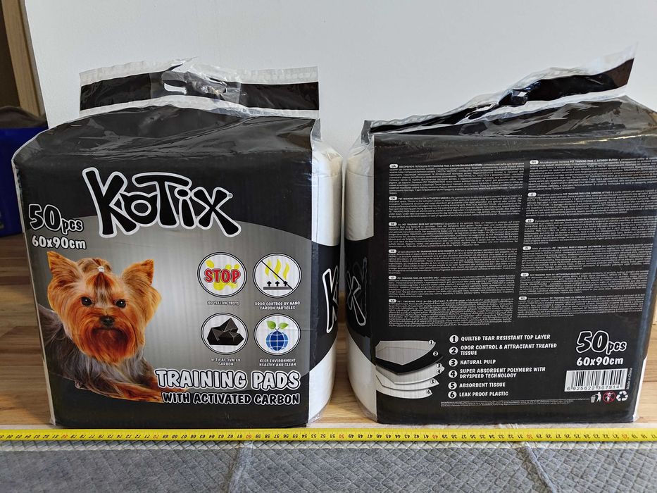 Set 50 covorase absorbante pentru caini, cu carbon, 60x90 cm, Kotix
