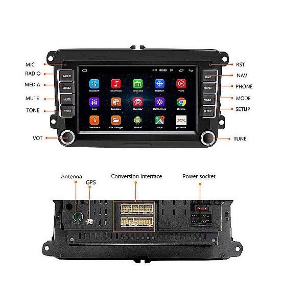 Мултимедия за VW Golf 5 Passat Touran | Android 14.0,Navigation,Камера