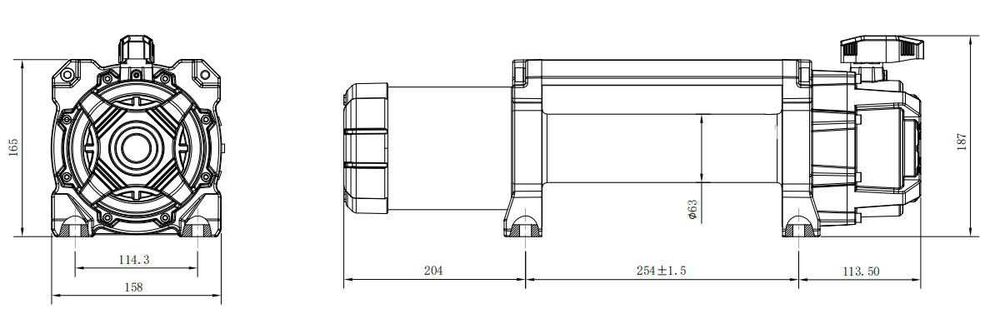 Troliu auto 13000lbs / 5909 kg cu cablu sintetic