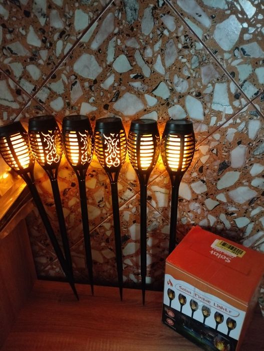 6 Lampi solare efect flacăra