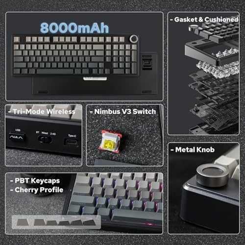 EPOMAKER x AULA F99 PRO безжична RGB клавиатура