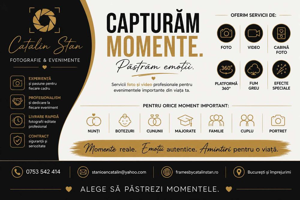 Fotograf - Videograf Nunti Evenimente