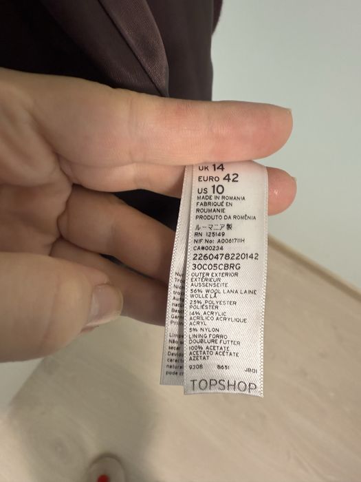 Палто от вълна на марката Topshop