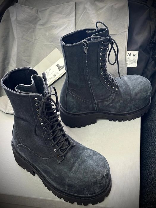 Balenciaga canvas stomper boots