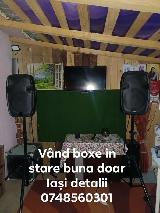 Boxe in stare buna sunt un set de doua boxe una activa și una pasiva in stare buna doar Iași