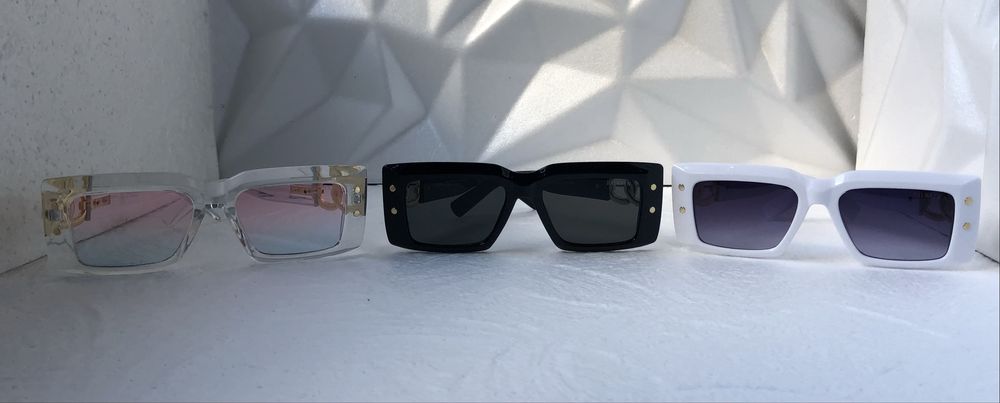 Дамски слънчеви очила правоъгълни 2 цвята черо бяло