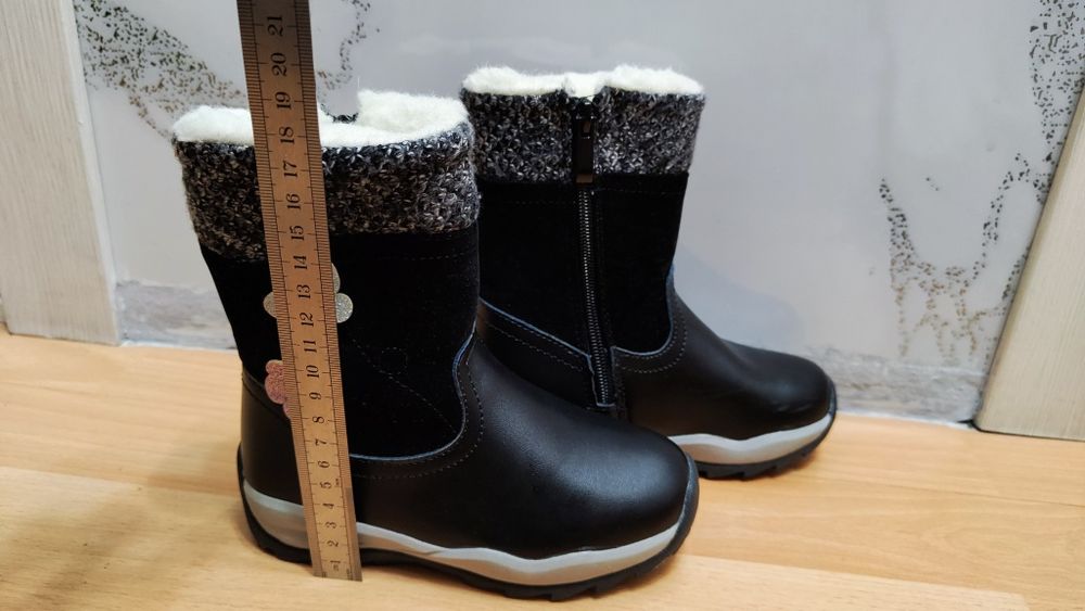 Зимние сапоги детские кожаные с натуральным мехом 27 размер