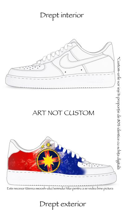 Personalizare încălțăminte, sneakers, nike Air force, FCSB, Rapid