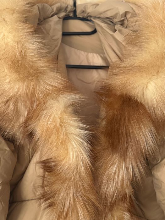 Geaca cu blanita naturala de vulpe aurie