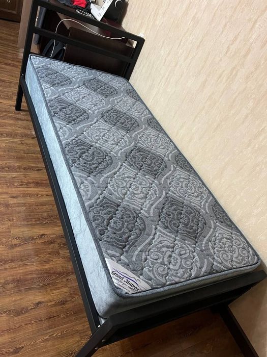 Односпальная кровать Loft krovat темир крават metal kalavat.