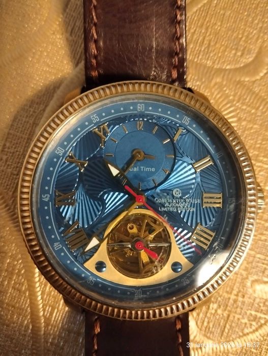 Ceas Constantin Weisz Dual Time Automatic Limited Edition 24 jewels numarul 302 din 700 (atatea exista modelul asta)