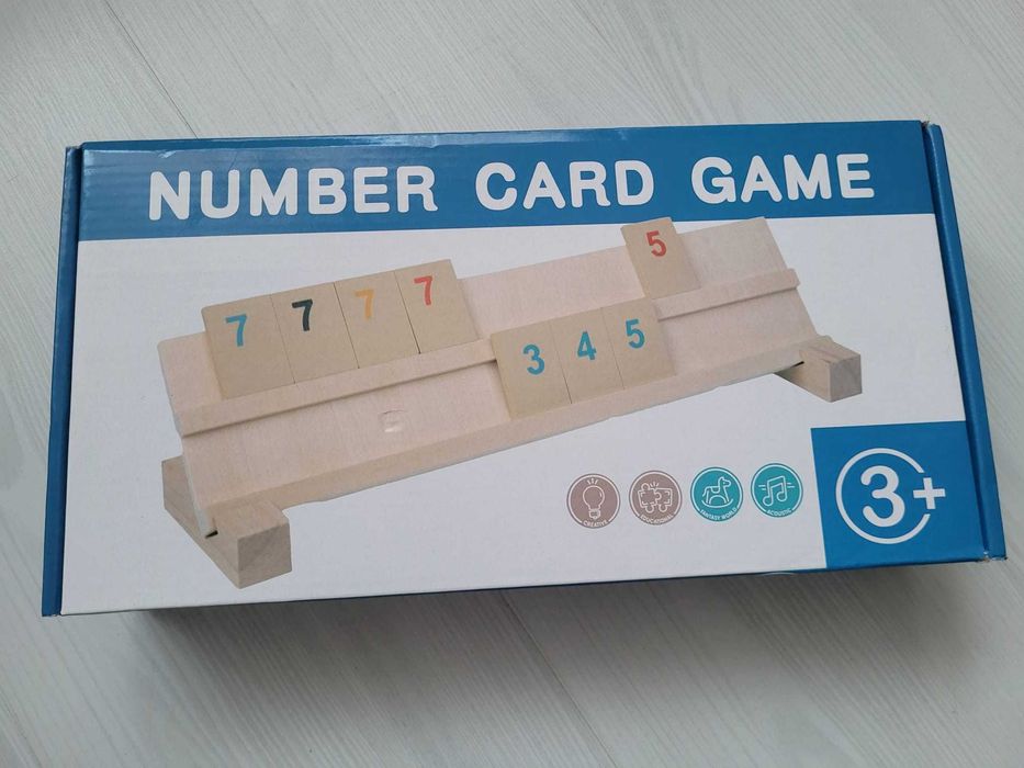 Joc de societate Remmy Rummy Remi din lemn, 106 piese, NOU 99 Lei