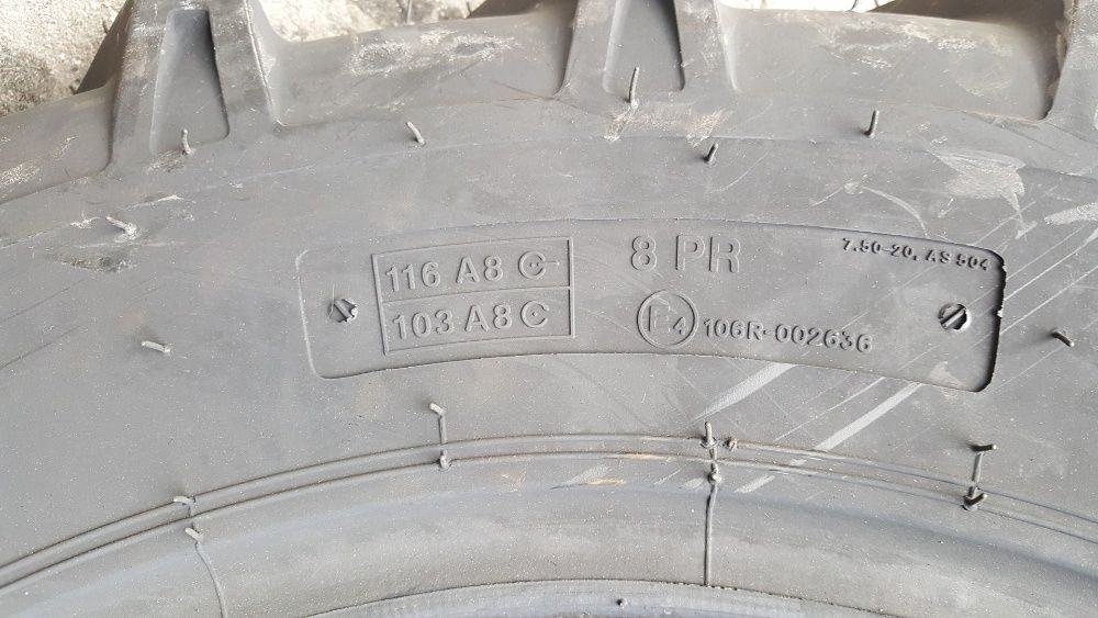 Cauciucuri noi 7.50-20 BKT Tractiune 8PR anvelope tractor