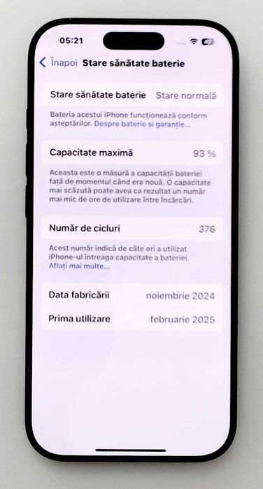 (AG35) Telefon Apple iPhone 16Pro 256GB   b35080  - Garantie 2  ani !