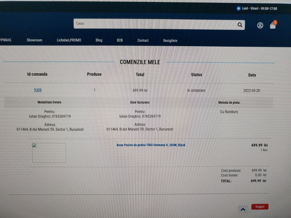 Vand boxe podea Hi Fi Tibo Harmony 8, 200W RMS, cumparate de noi !