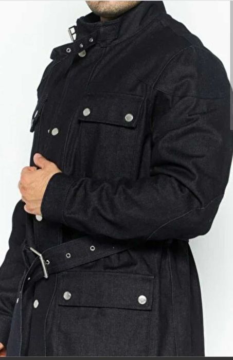 Яке Michael Kors /дълго/ междусезонно палто, индигово синьо (Размер L)