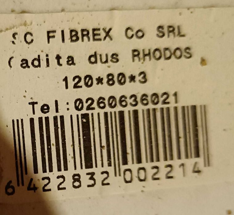 350 Cădiță dus Fibrex noua 120x80x3