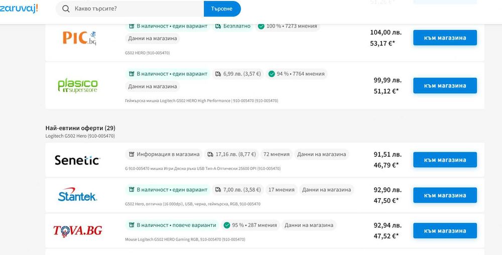 Чисто нова геймърска мишка Logitech G502 Hero (wired)