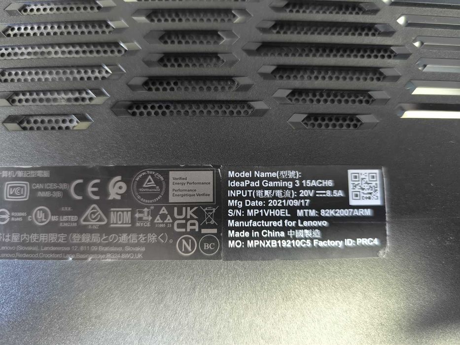 Vand Laptop Lenovo IdeaPad Gaming 3 – Ryzen 5 5600H / GTX 1650 / SSD 1TB