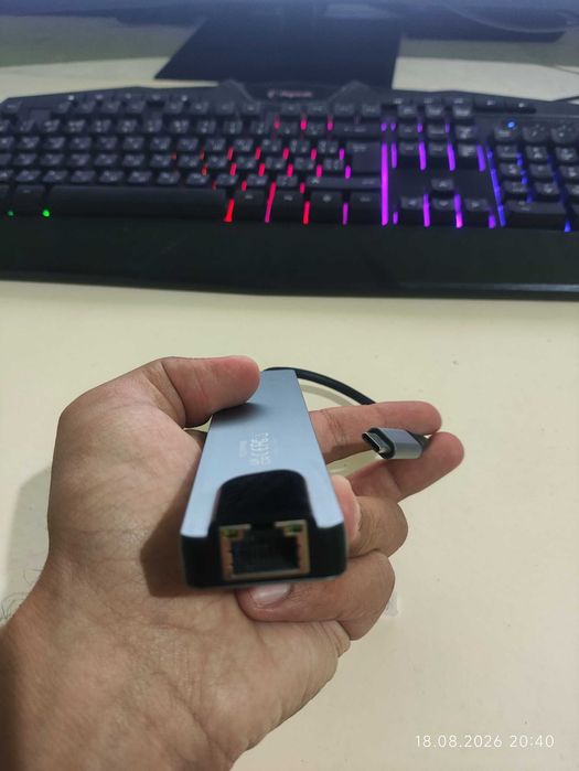 Многофункциональный USB-C Хаб 8 в 1 (Type-C Adapter)