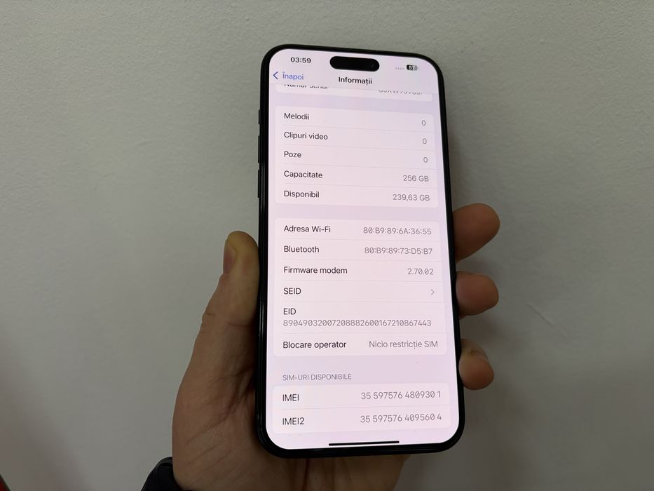 Iphone 15 Pro Max, 256 GB, Blue Titanium