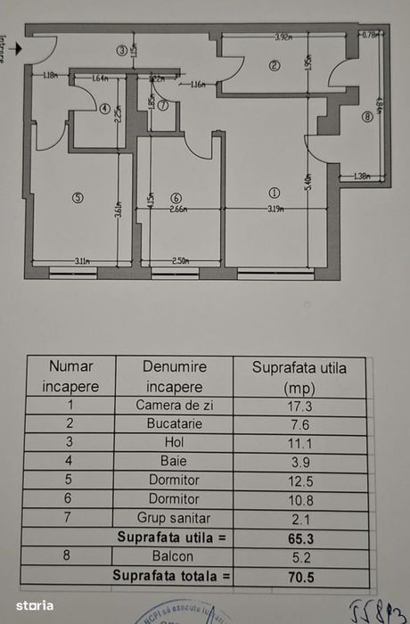 3 camere Craiovei, etaj 1, bloc nou
